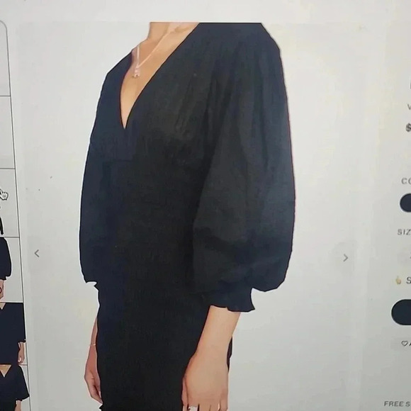 FRAME  V-NECK SMOCKED DRESS SIZE L - Picture 4 of 5